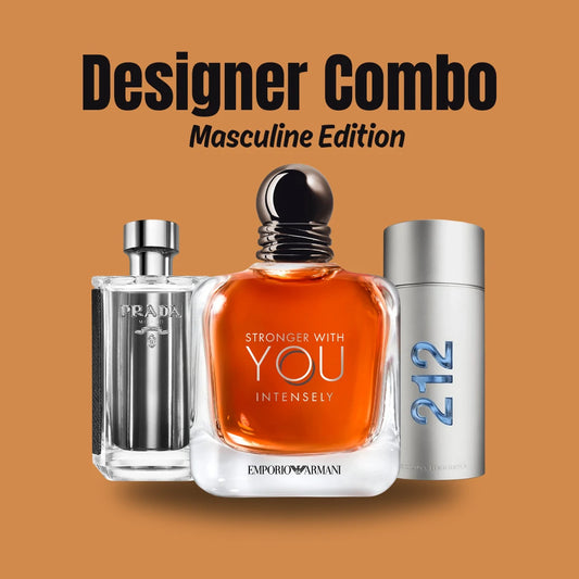 Designer Masculine Combo 3x5ml perfume decant set with bold and premium masculine fragrances